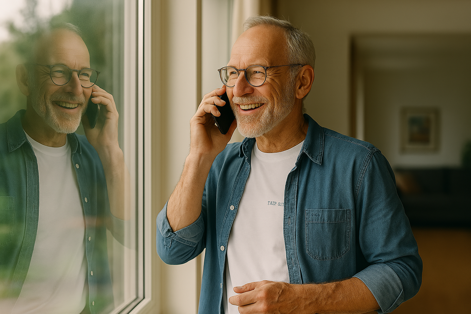 Empathisch beeld van iemand die nadenkt of in een rustig gesprek is